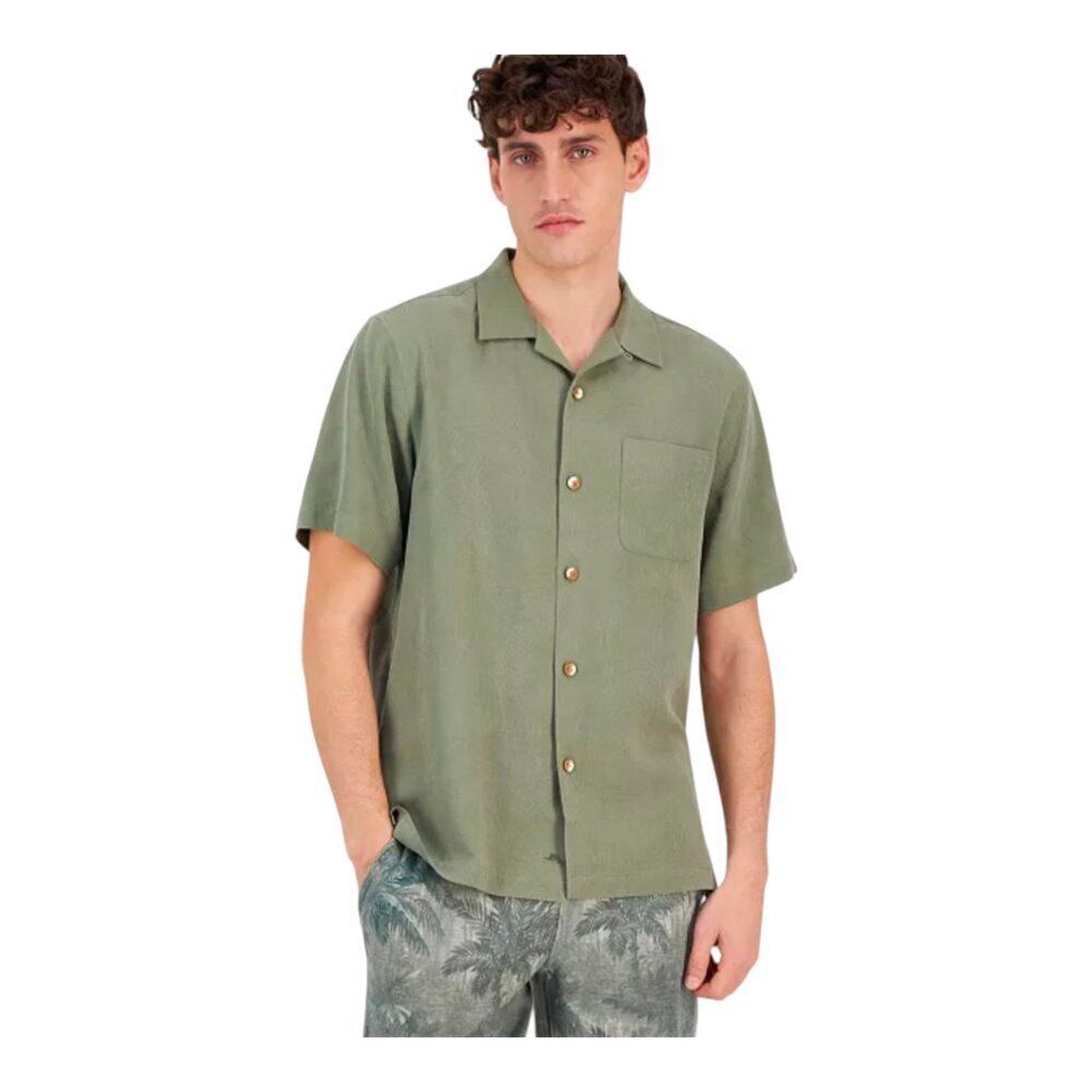 Tommy Bahama | Al Fresco Tropics 100% Silk Short-Sleeve Shirt | Green | Large